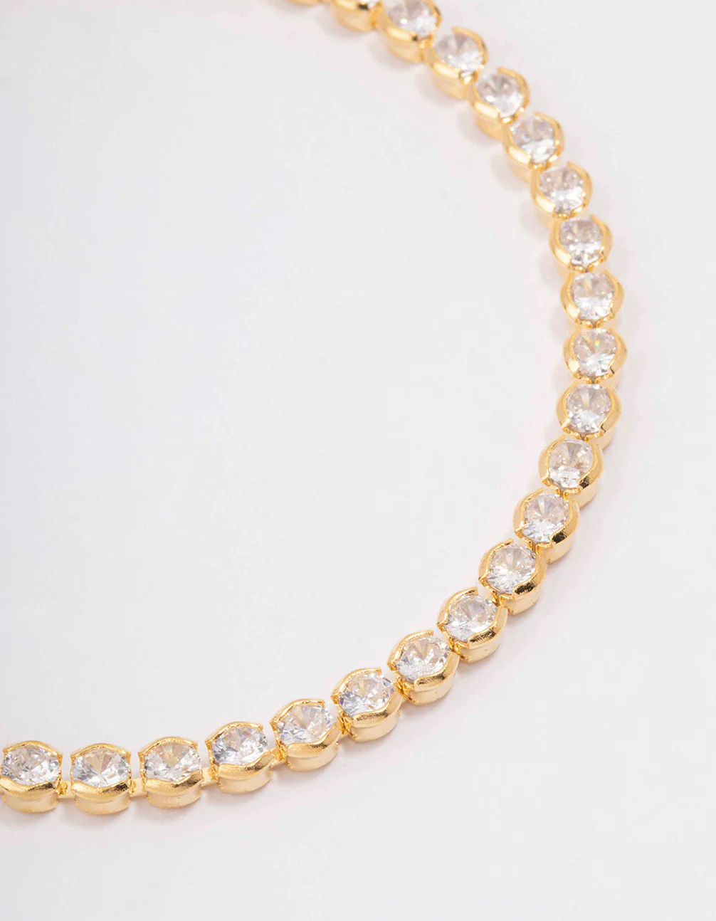 Gold Plated Brass Single Classic Tennis Bracelet - Image 2