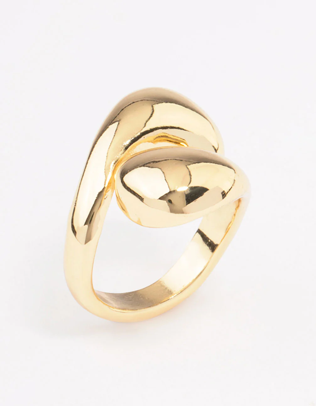 Gold Plated Stacked Swirl Cocktail Ring - Image 2