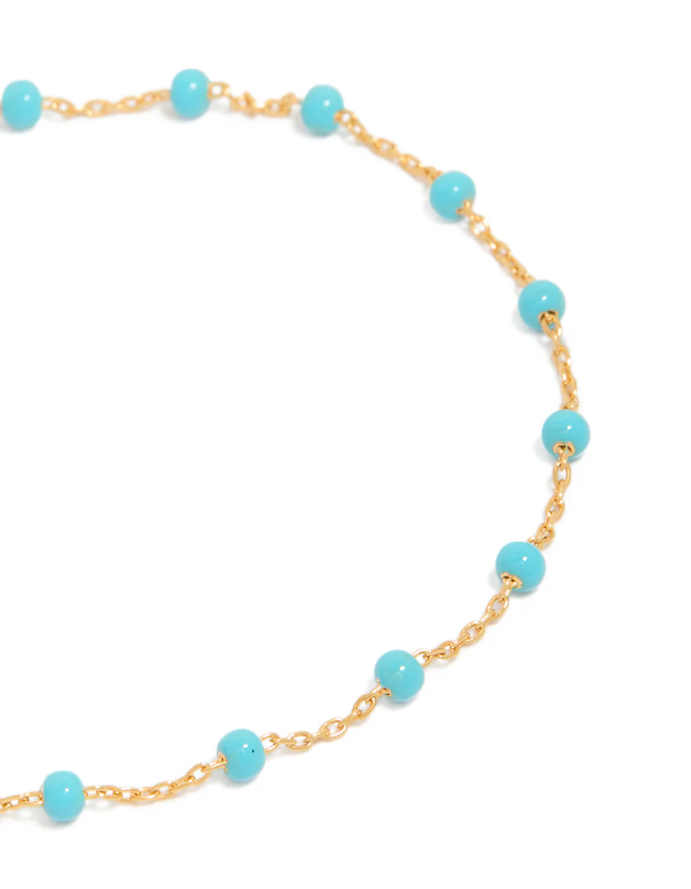 Gold Plated Sterling Silver Blue Enamel Station Beaded Bracelet - Image 4