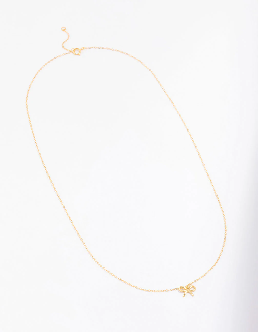 Gold Plated Sterling Silver Bow Pendant Necklace - Image 2
