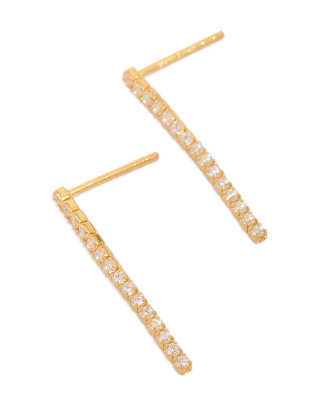 Gold Plated Sterling Silver Cubic Zirconia Drop Earrings - Image 2