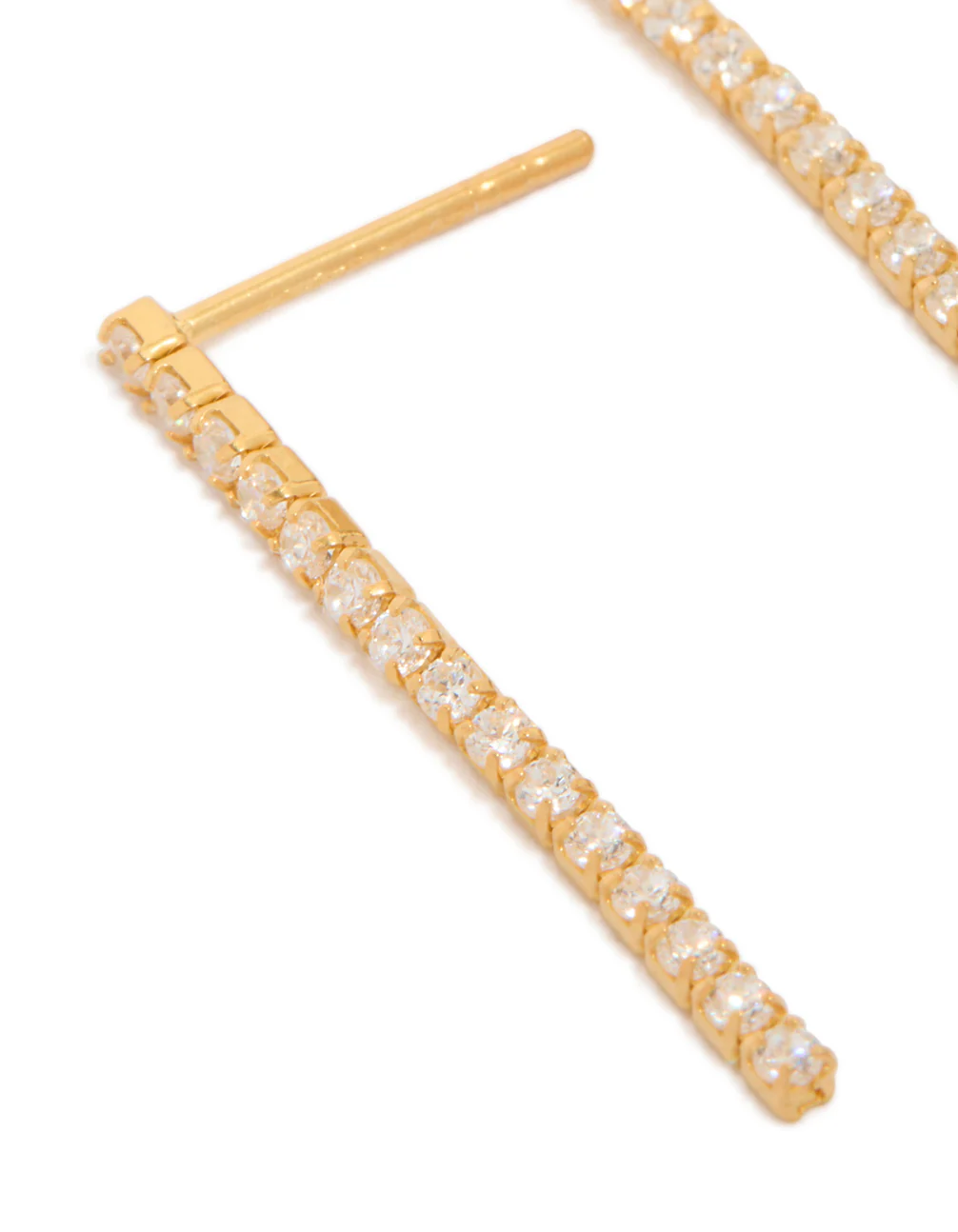Gold Plated Sterling Silver Cubic Zirconia Drop Earrings - Image 4