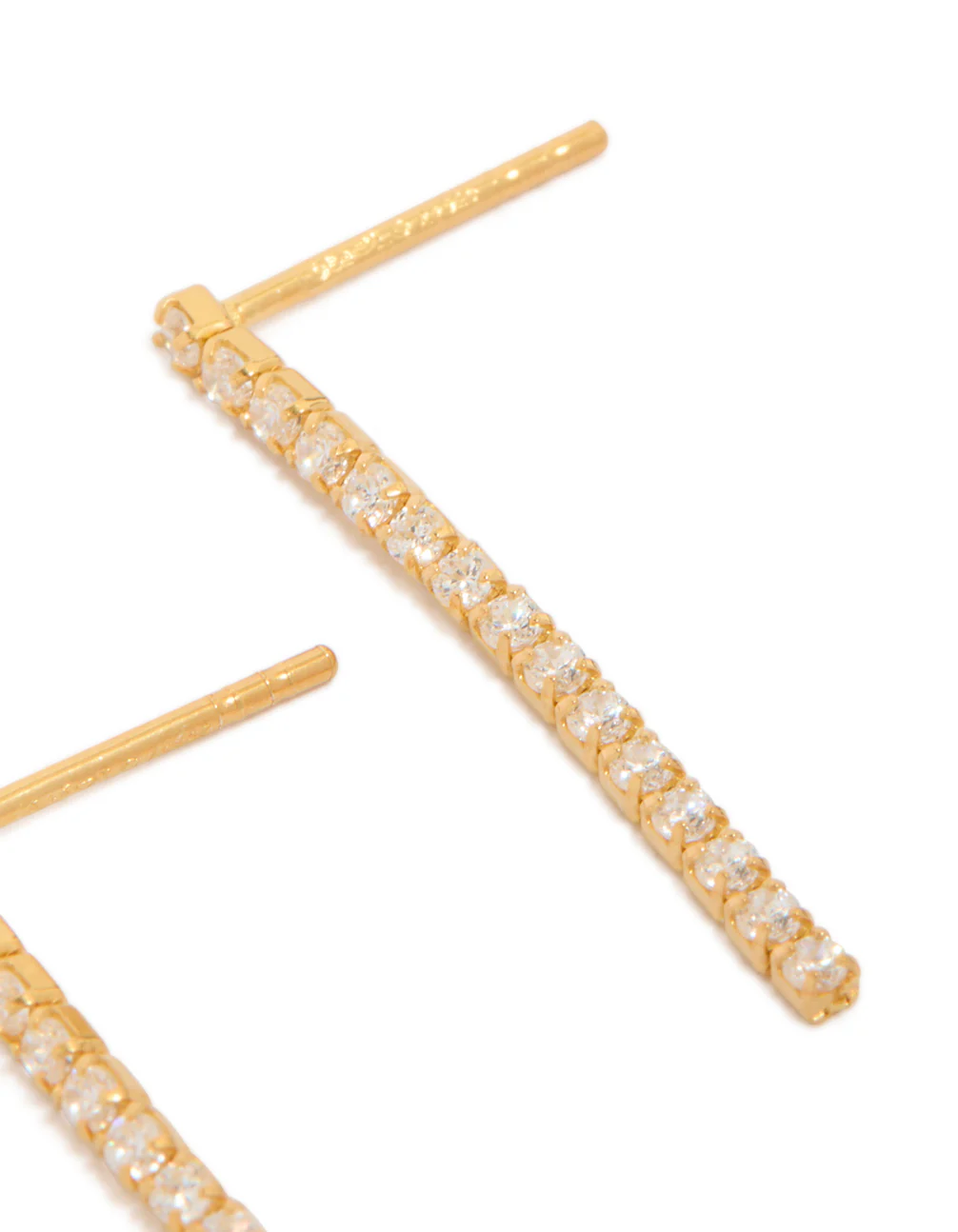 Gold Plated Sterling Silver Cubic Zirconia Drop Earrings - Image 5