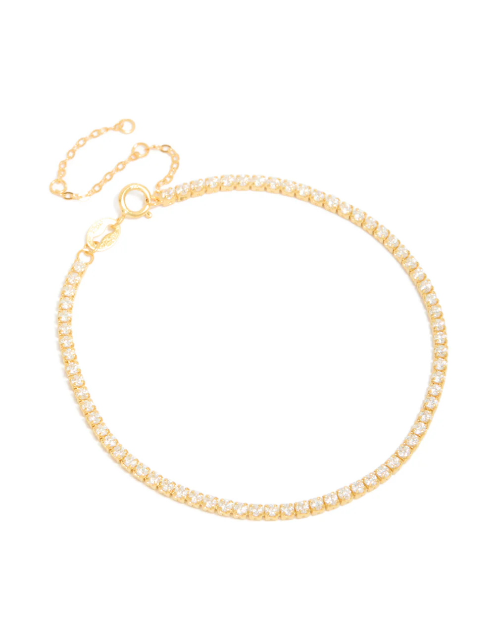 Gold Plated Sterling Silver Cubic Zirconia Tennis Bracelet - Image 2