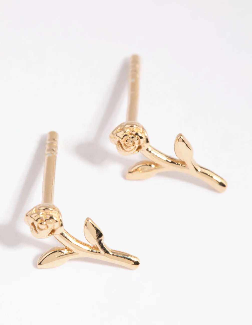 Gold Plated Sterling Silver Rose Stud Earrings