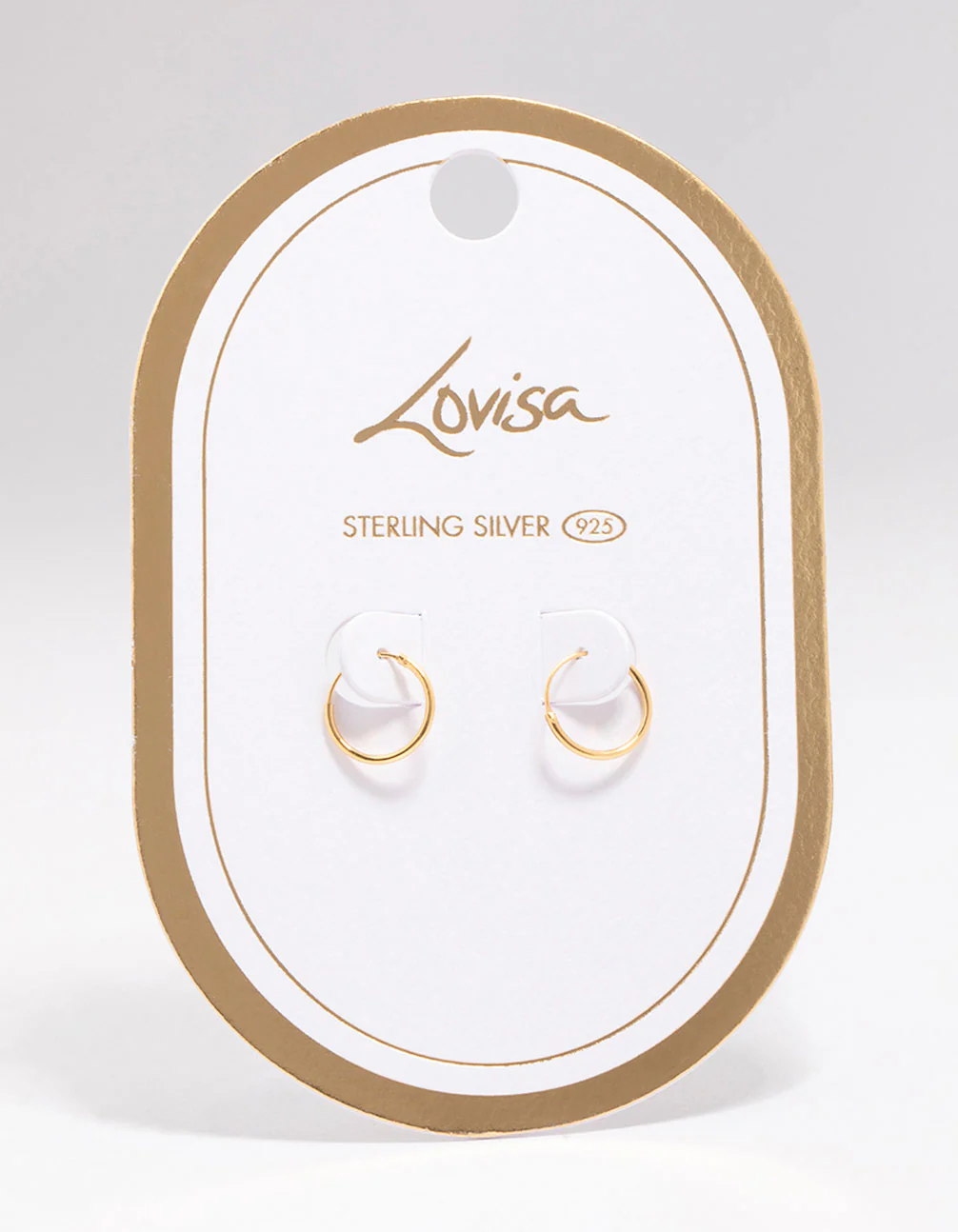 Gold Plated Sterling Silver Hoop Earrings 12mm - Image 3