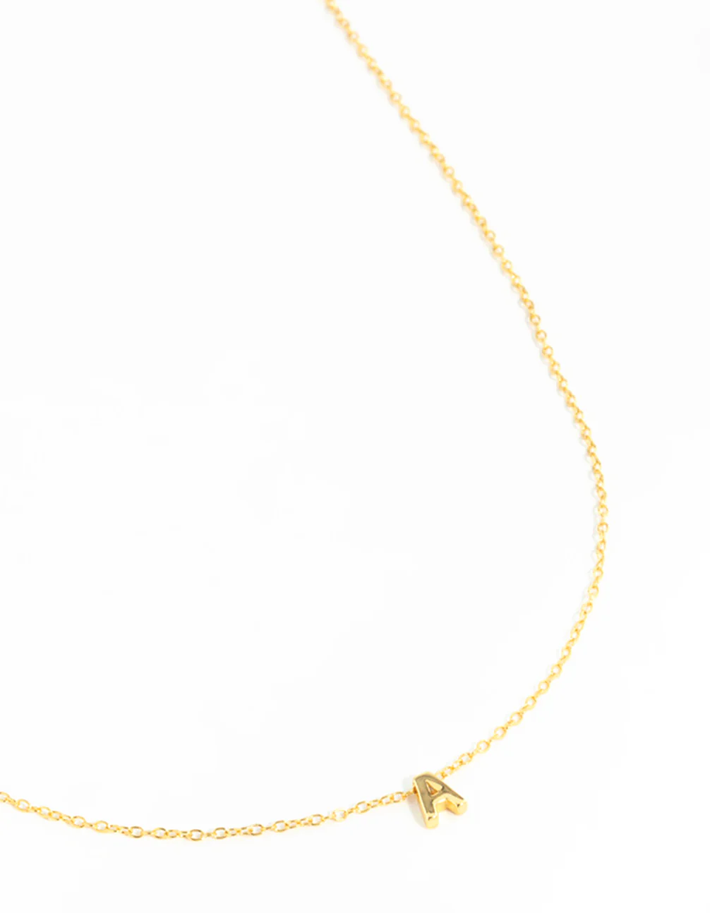 Gold Plated Sterling Silver Letter A Necklace