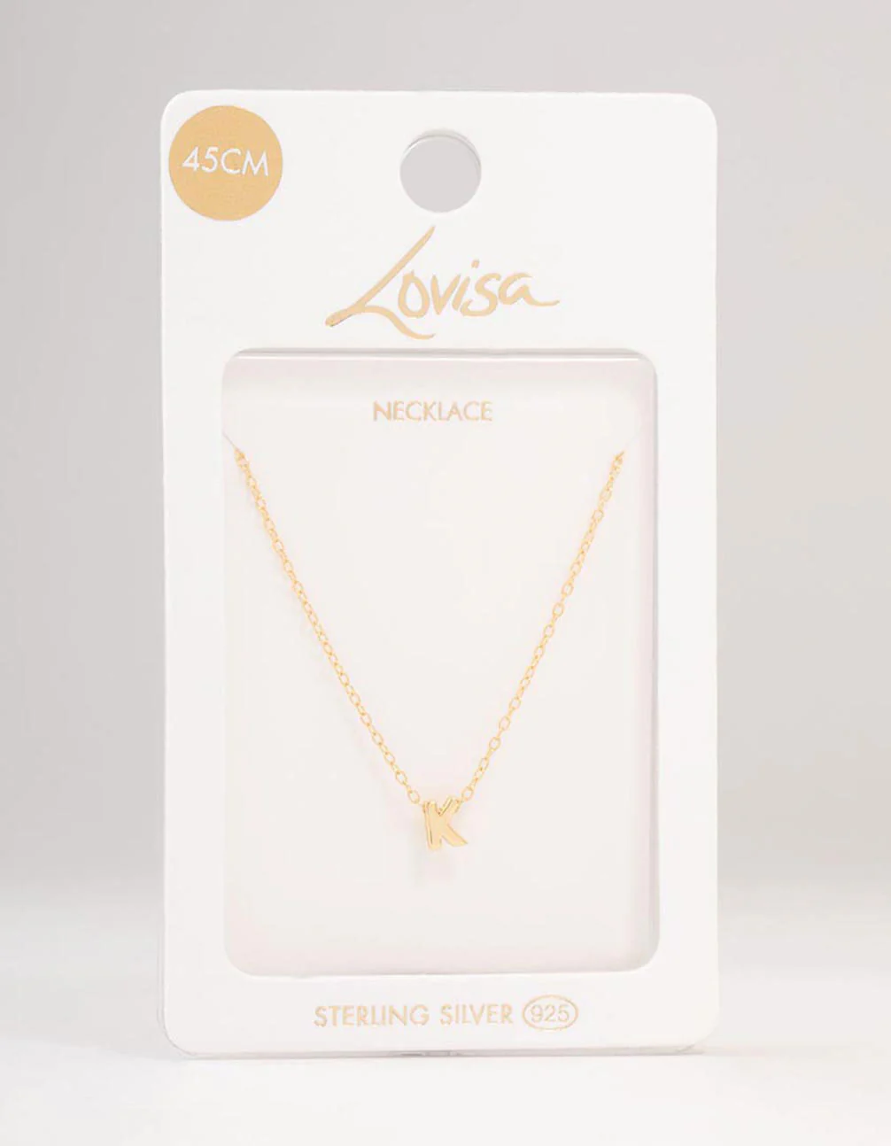 Gold Plated Sterling Silver Letter K Necklace - Image 3