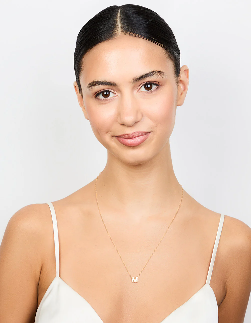 Gold Plated Sterling Silver Intial M Necklace - Image 3