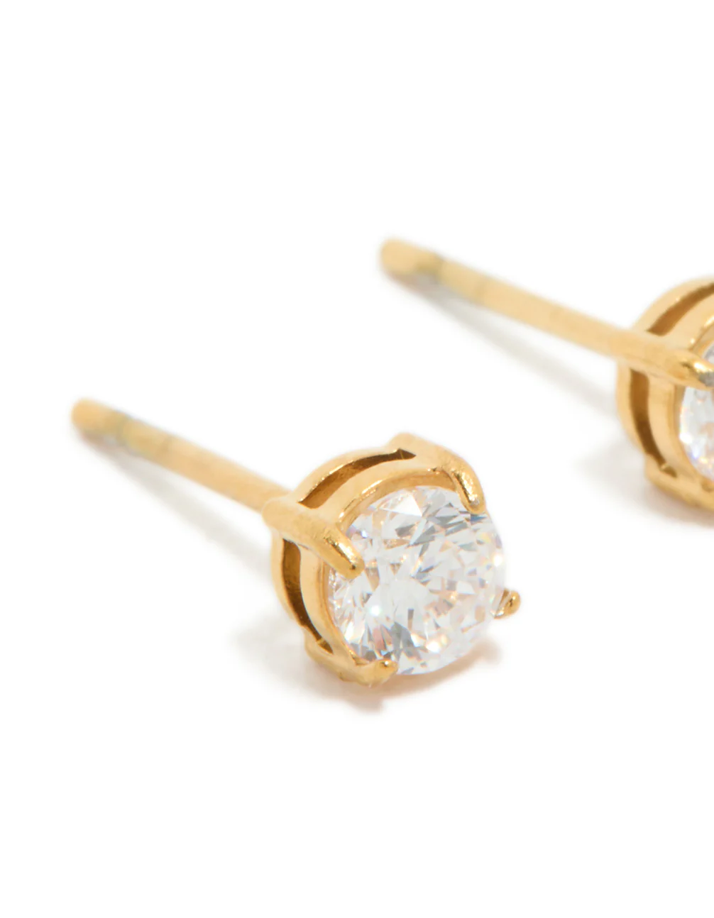 Gold Plated Surgical Steel 4mm Prism Stud Earrings - Image 4