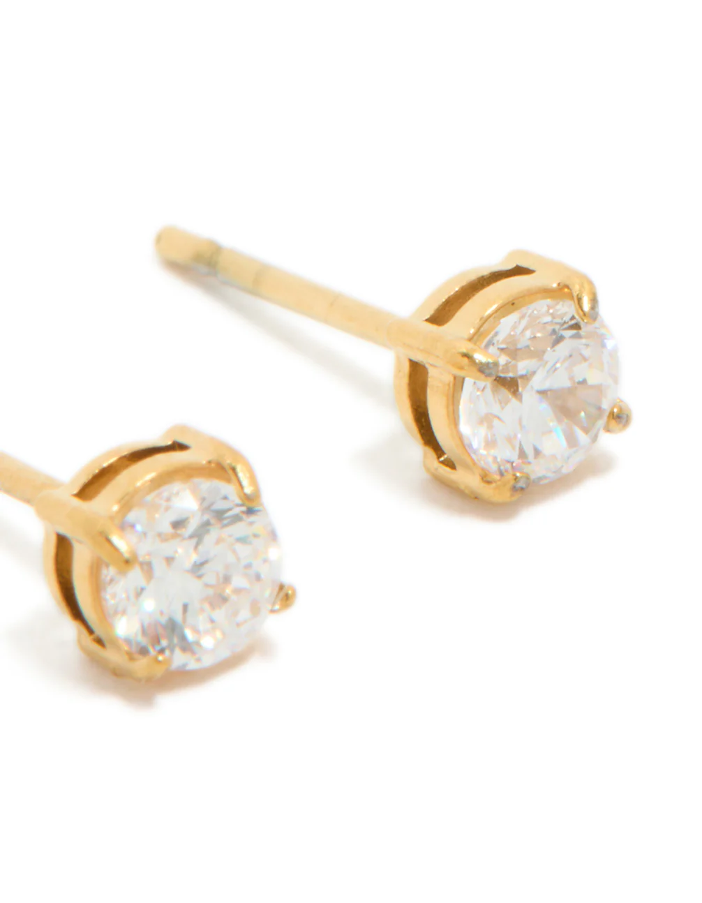 Gold Plated Surgical Steel 4mm Prism Stud Earrings - Image 5