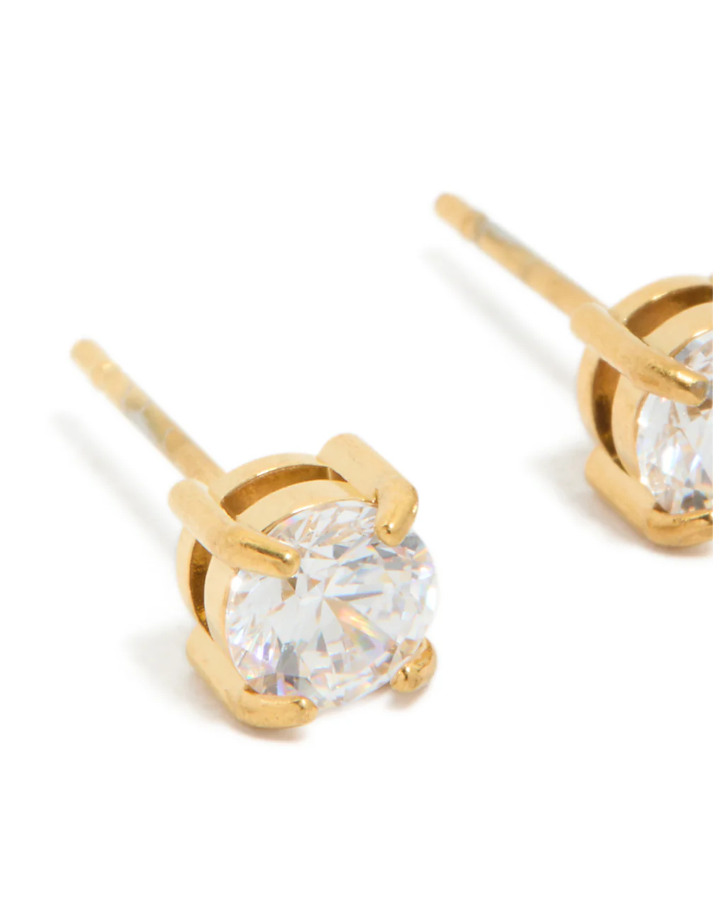 Gold Plated Surgical Steel 5mm Prism Stud Earrings - Image 4