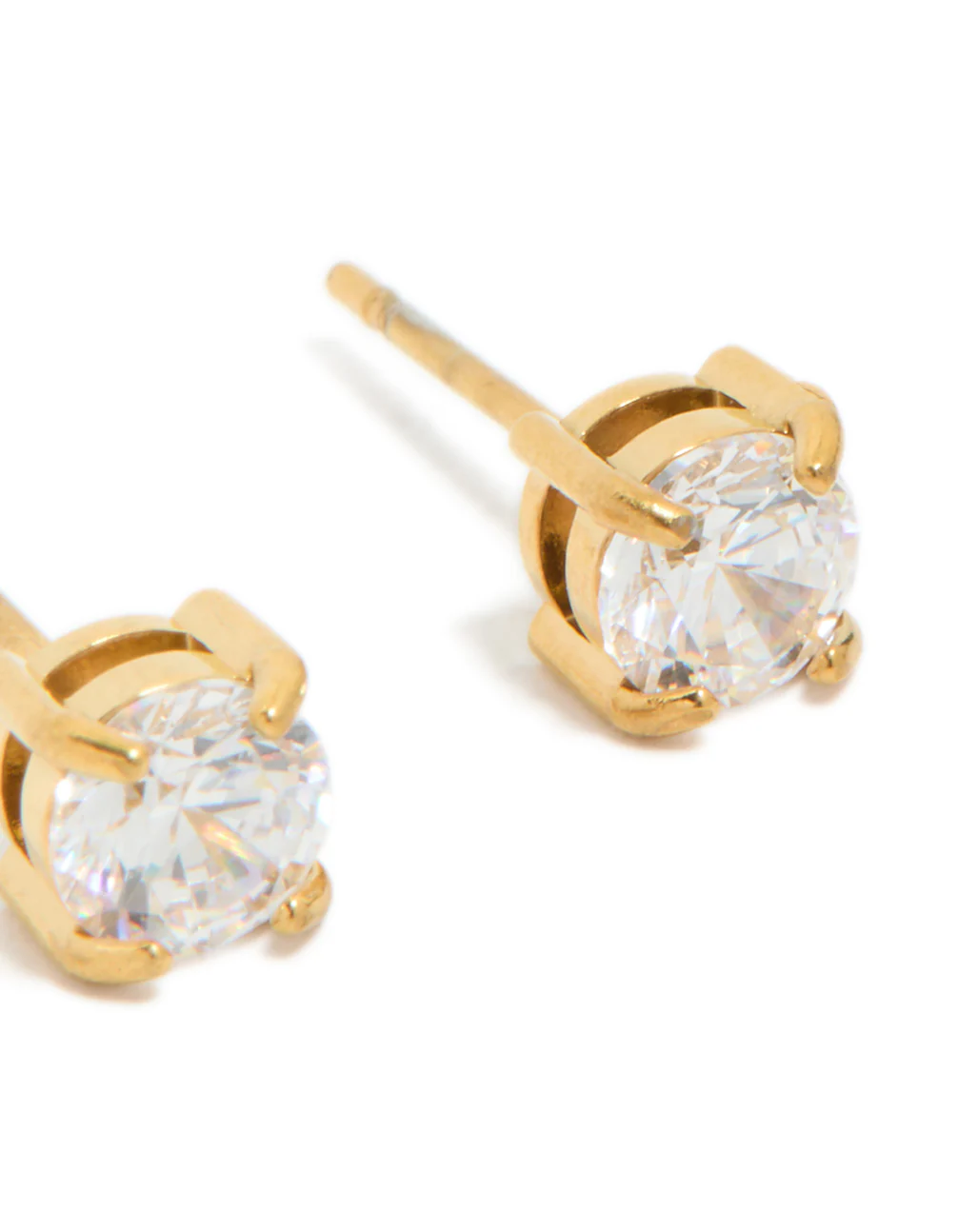 Gold Plated Surgical Steel 5mm Prism Stud Earrings - Image 5