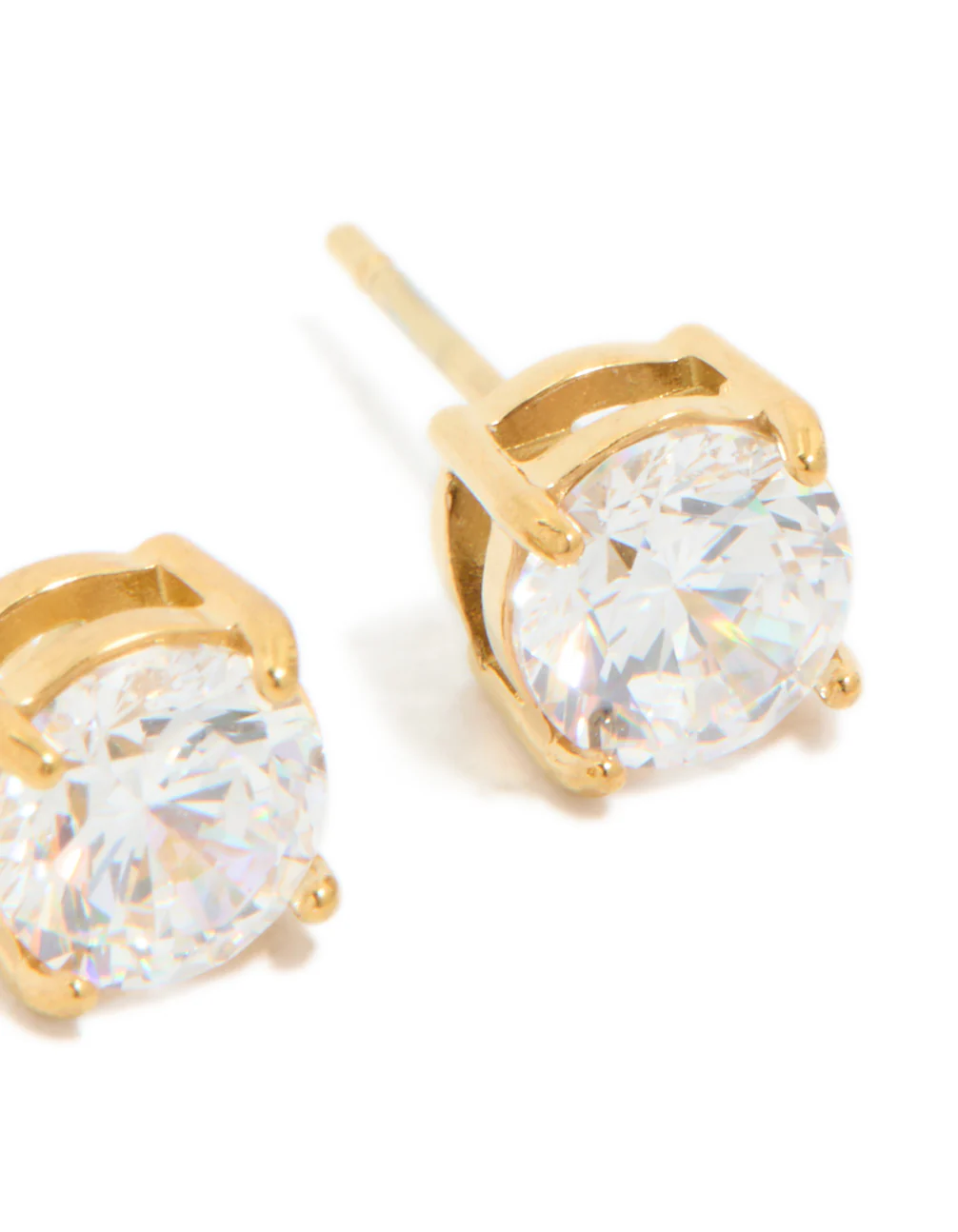Gold Plated Surgical Steel 6mm Prism Stud Earrings - Image 5