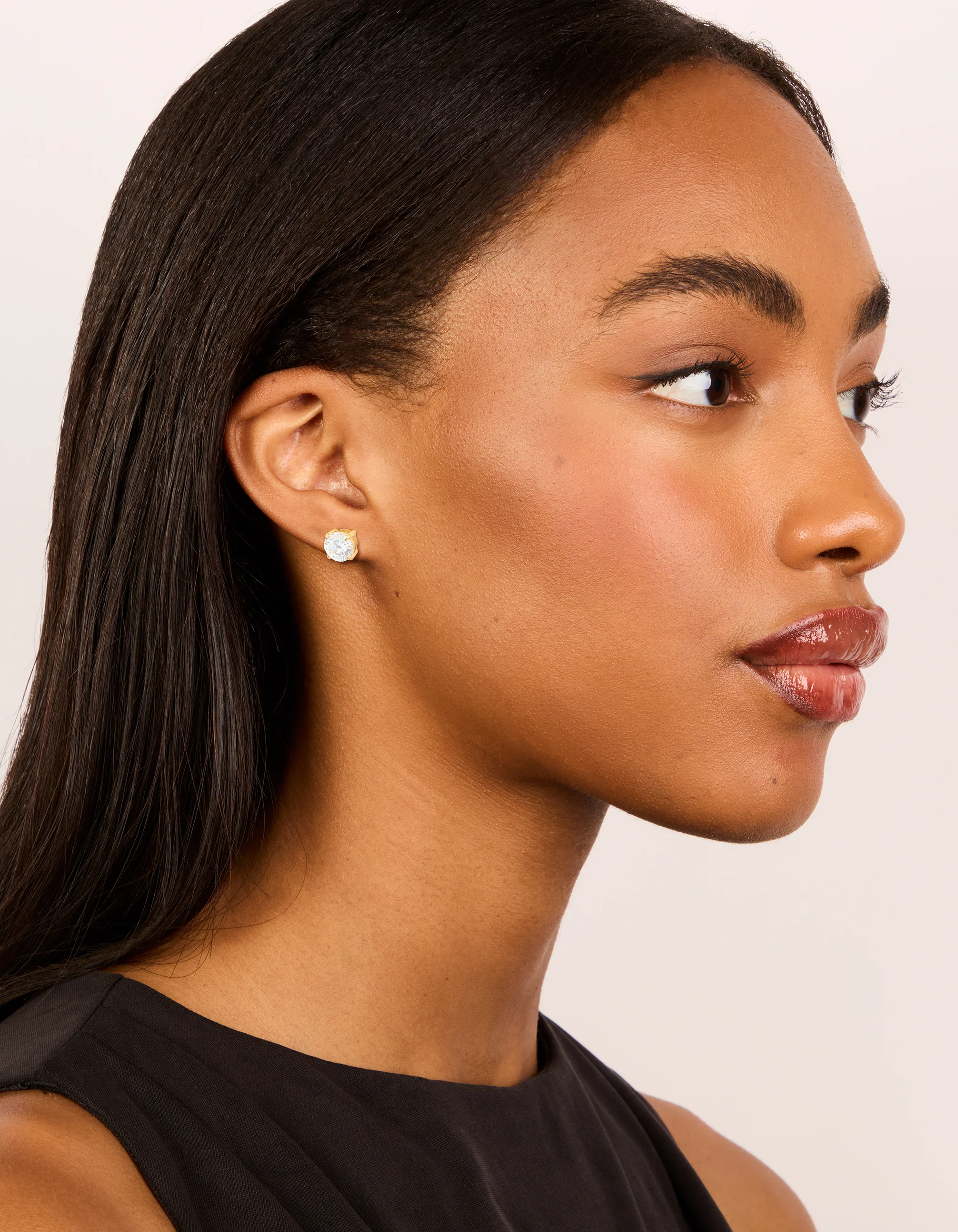 Gold Plated Surgical Steel 8mm Prism Stud Earrings - Image 3