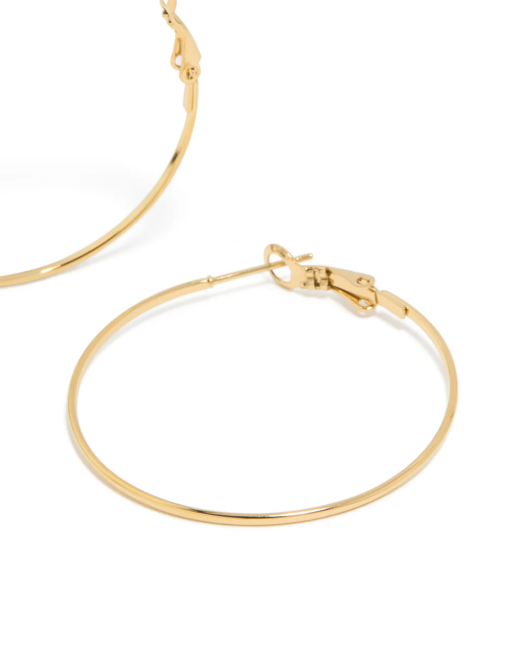 Gold Plated Surgical Steel Fine Hoop Earrings 40 MM - Image 5