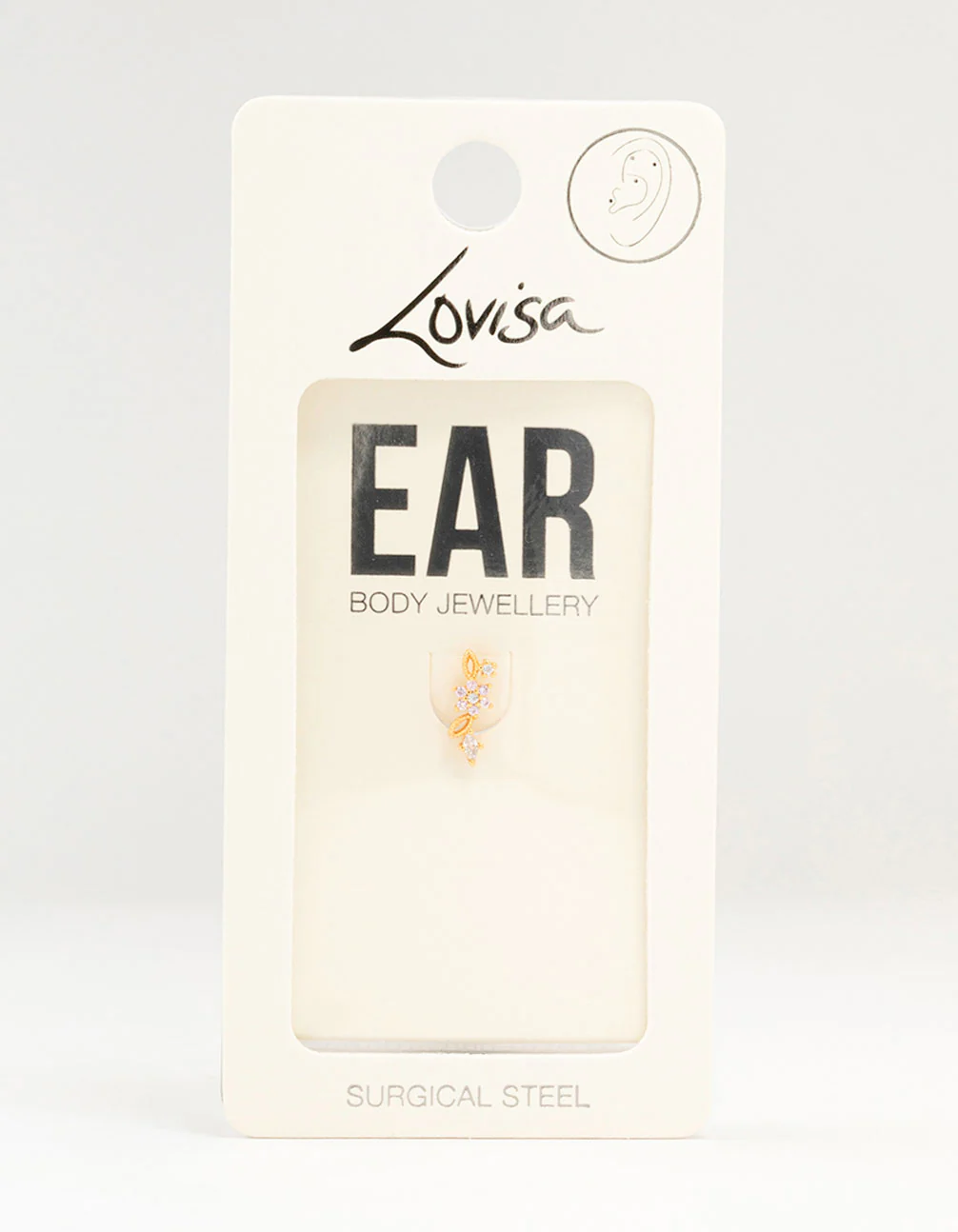 Gold Plated Surgical Steel Flower & Leaf Flat Back - Image 3
