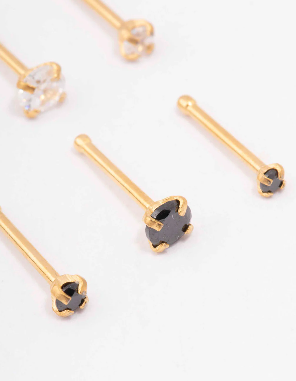 Gold Plated Surgical Steel Graduating Nose Stud 6-Pack - Image 2