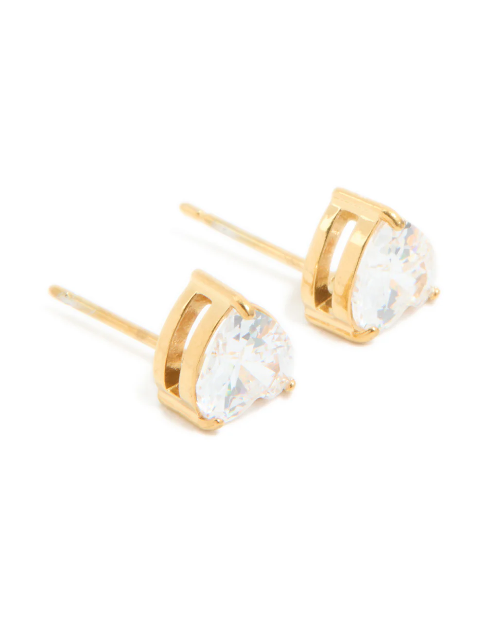 Gold Plated Surgical Steel Heart Prism Stud Earrings