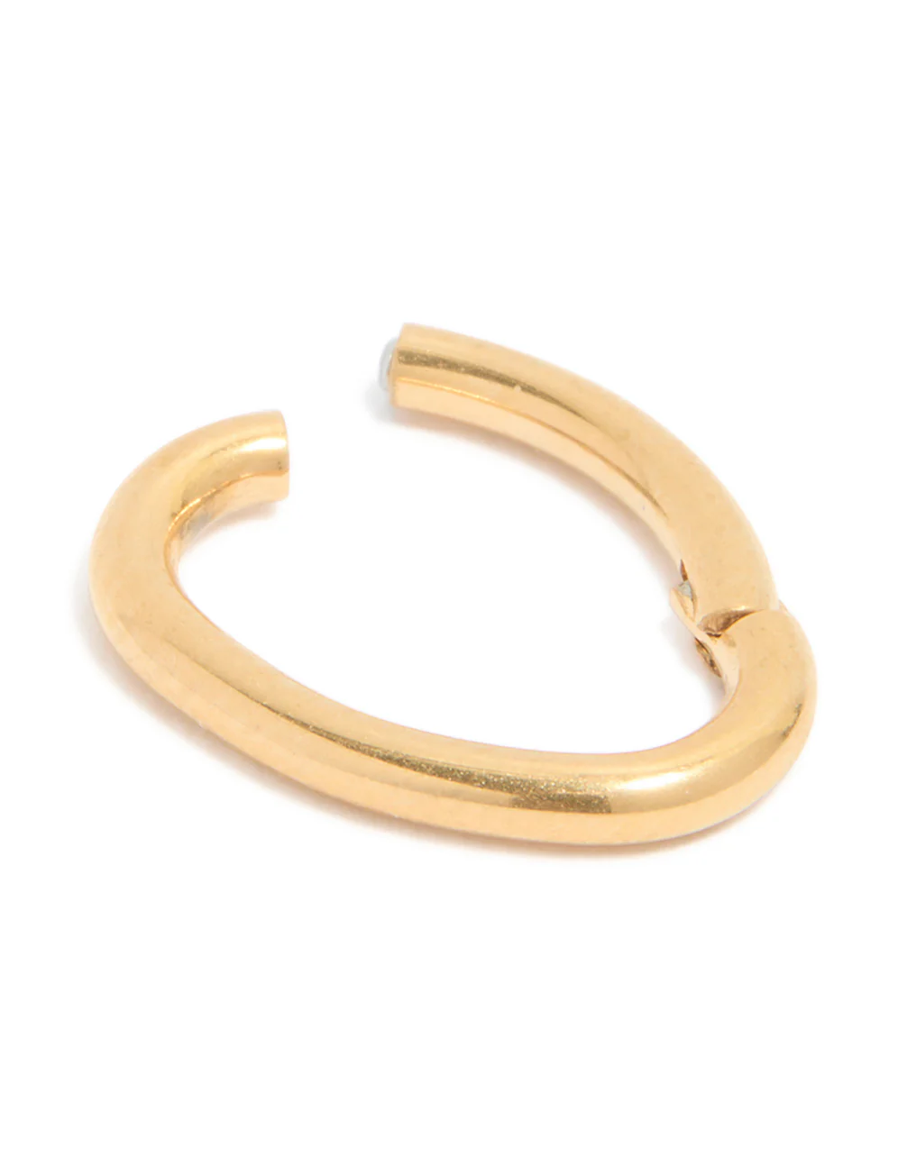 Gold Plated Surgical Steel Oval Clicker Belly Ring - Image 2