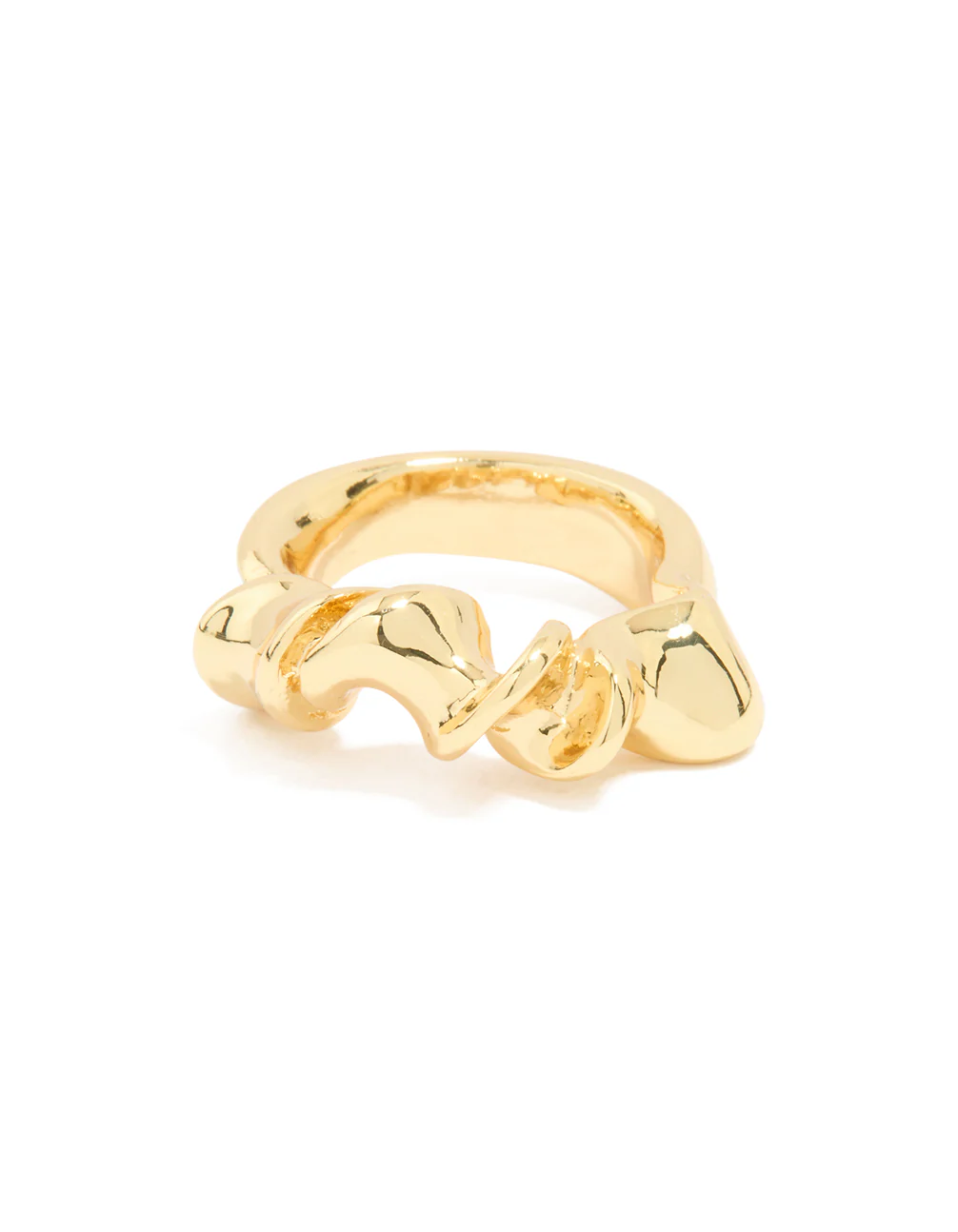 Gold Plated Swirl Twist Ring - Image 3