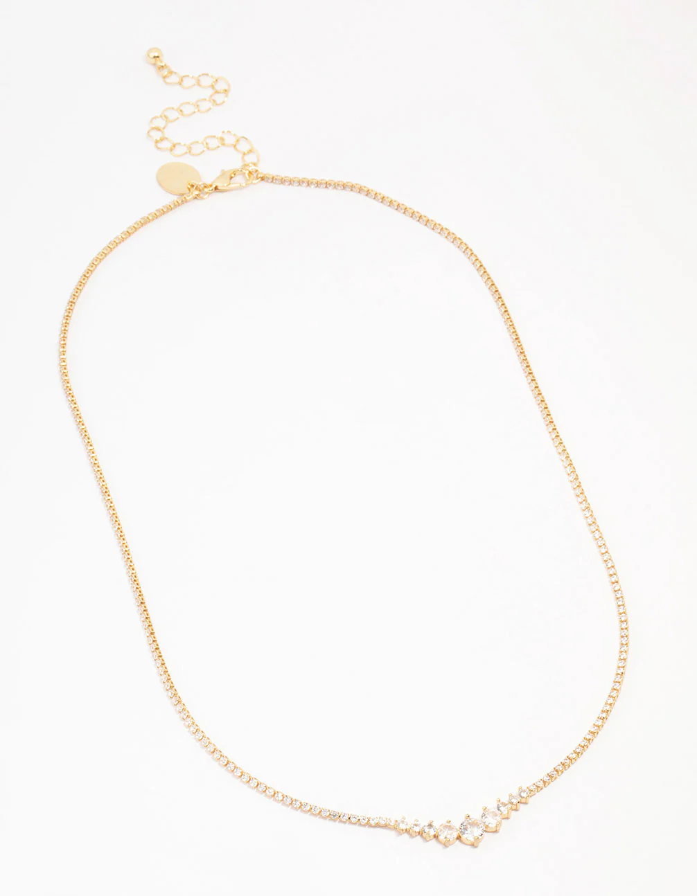 Gold Plated Symmetrical Graduating Round Necklace - Image 2