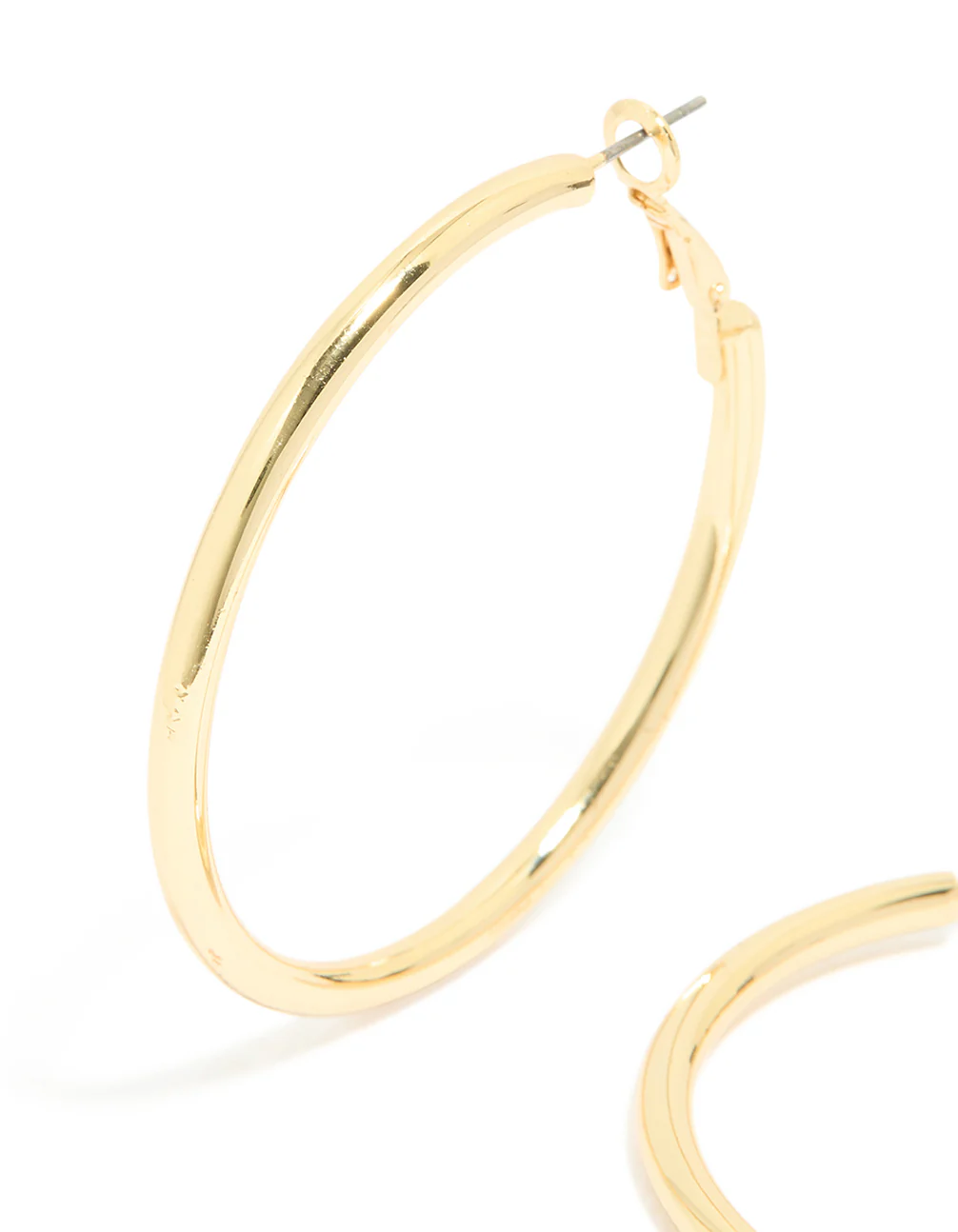 Gold Plated Thick Hoop Earrings - Image 4
