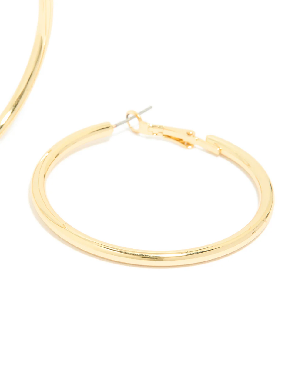 Gold Plated Thick Hoop Earrings - Image 5