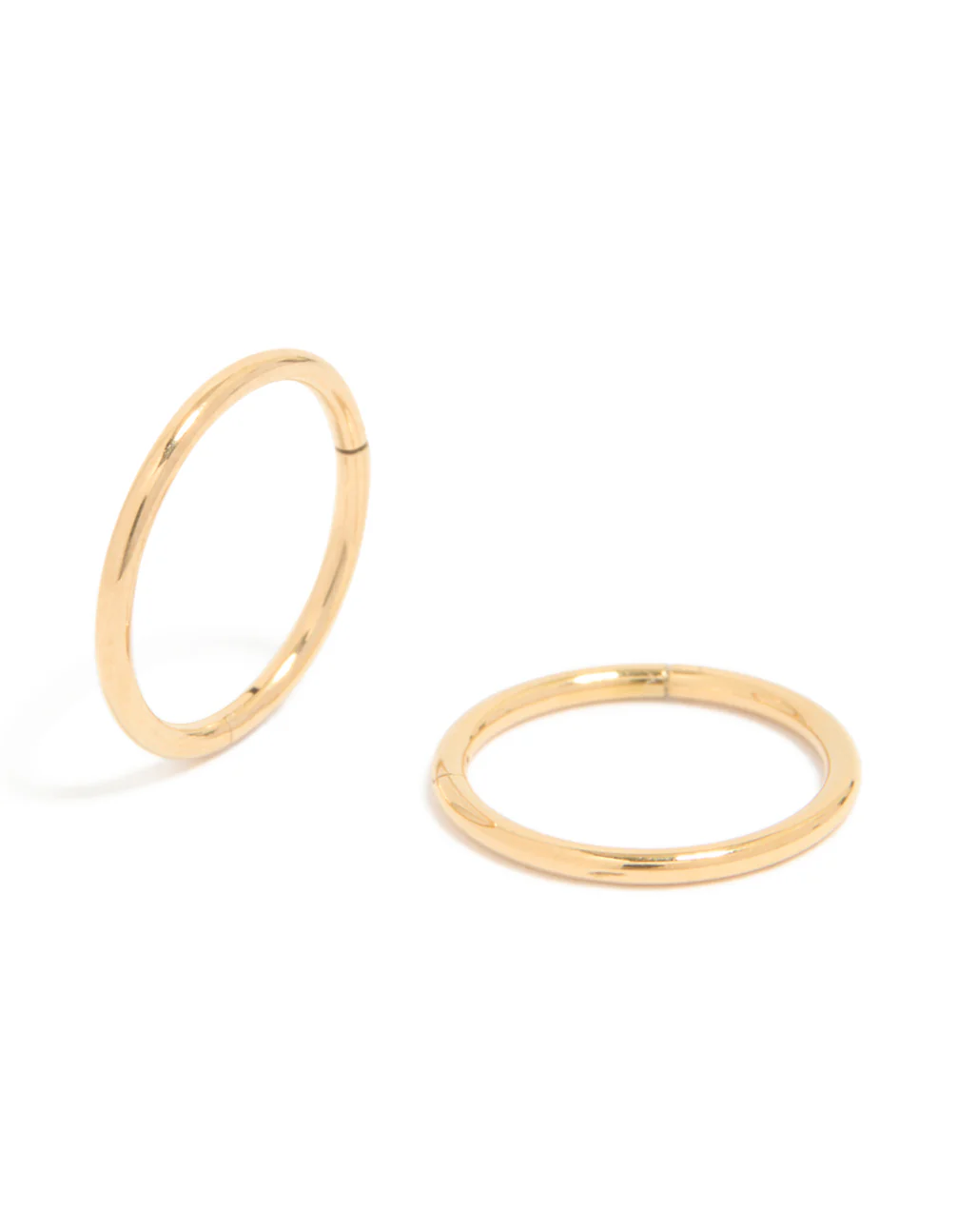 Gold Plated Titanium 10MM Thick Sleeper Earrings - Image 2