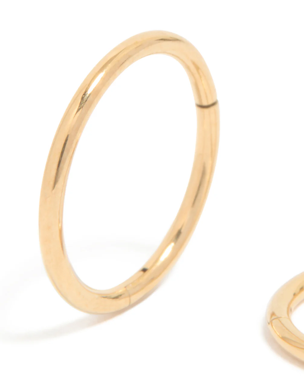 Gold Plated Titanium 10MM Thick Sleeper Earrings - Image 4