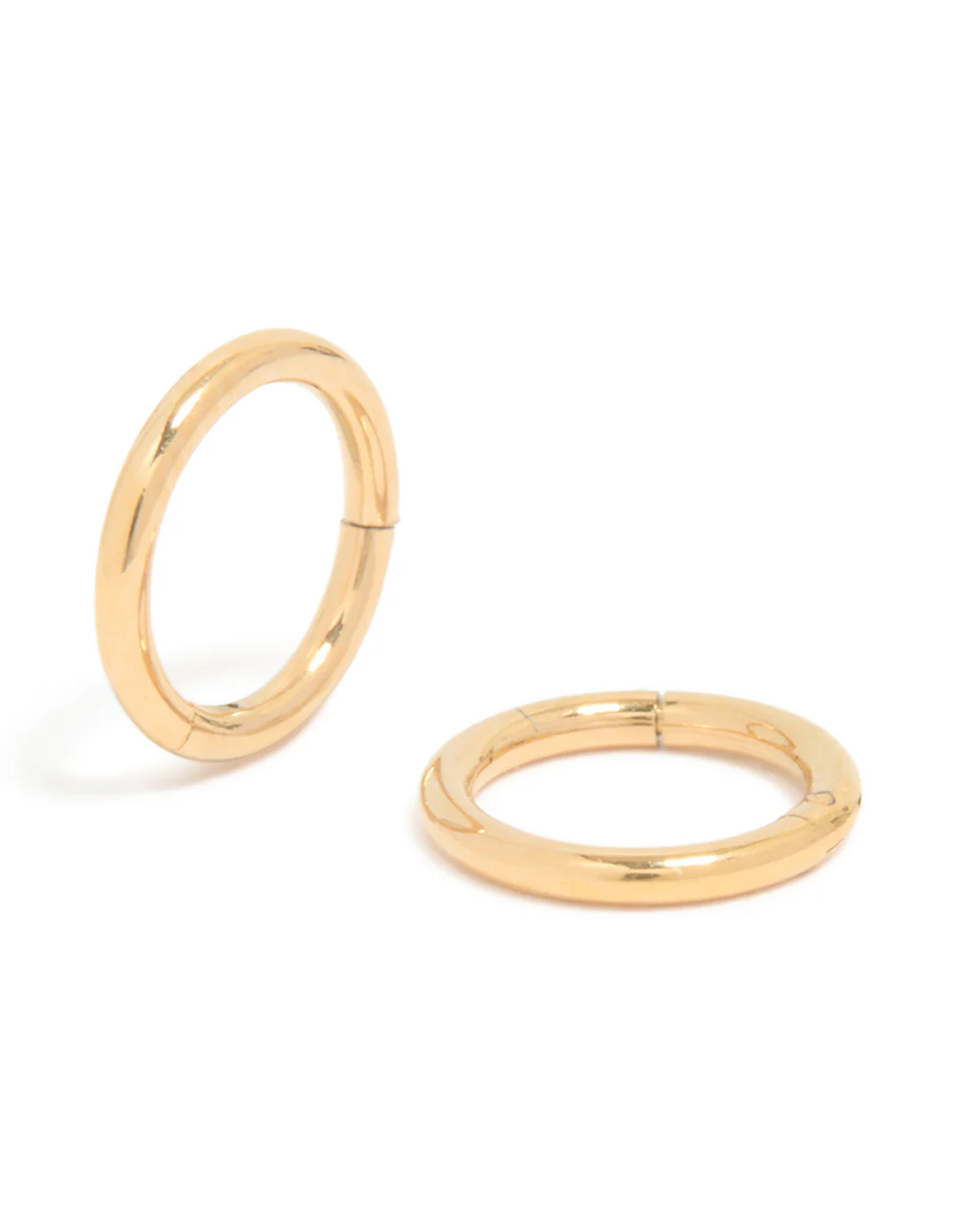 Gold Plated Titanium 6MM Thick Sleeper Earrings - Image 2