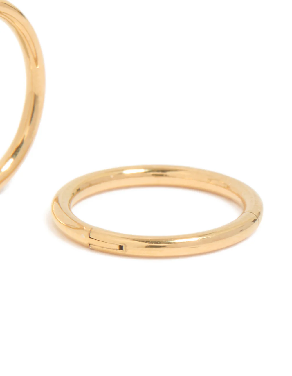 Gold Plated Titanium 8MM Thick Sleeper Earrings - Image 3