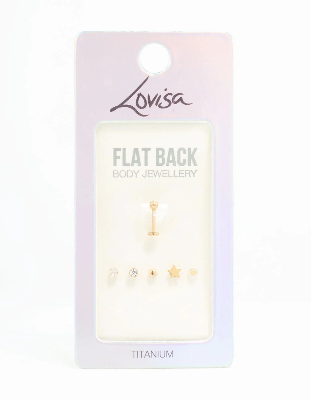 Gold Plated Titanium Diamante Star Flat Backs 6-Pack - Image 3