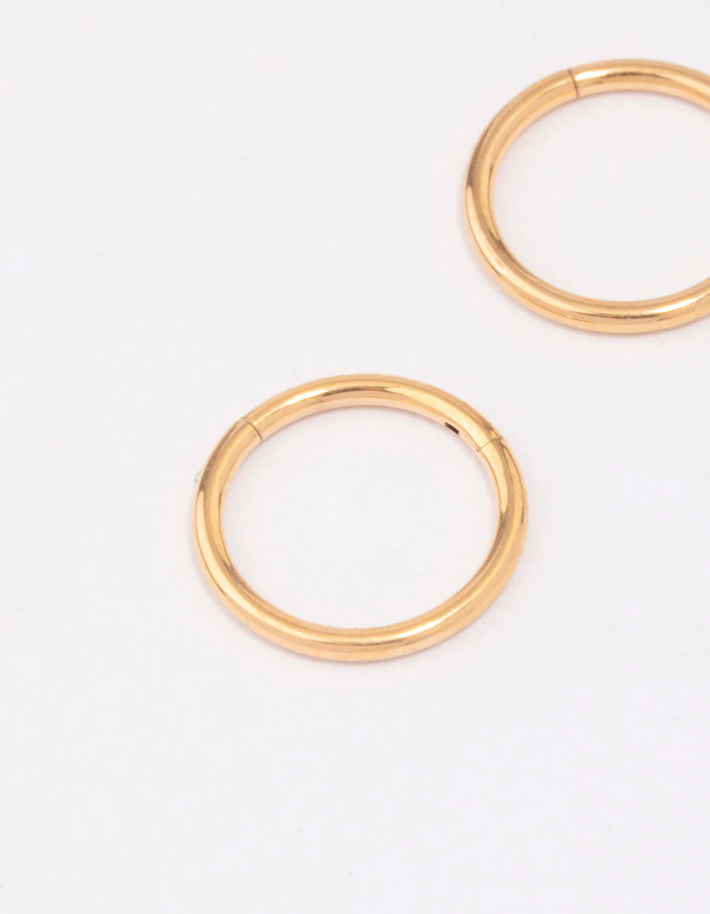 Gold Plated Titanium Fine Sleeper Earrings 10mm - Image 2