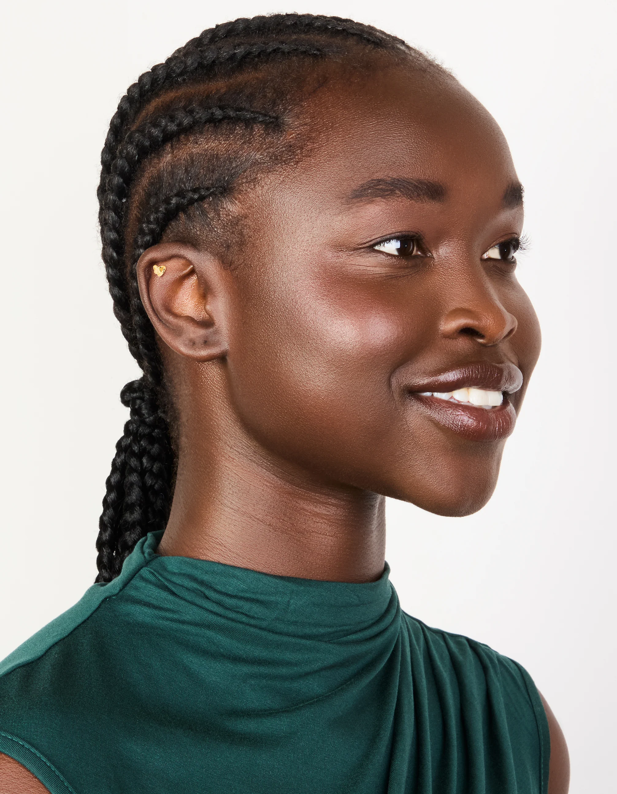 Gold Plated Titanium Pretzel Piercing Flat Back Studs - Image 2