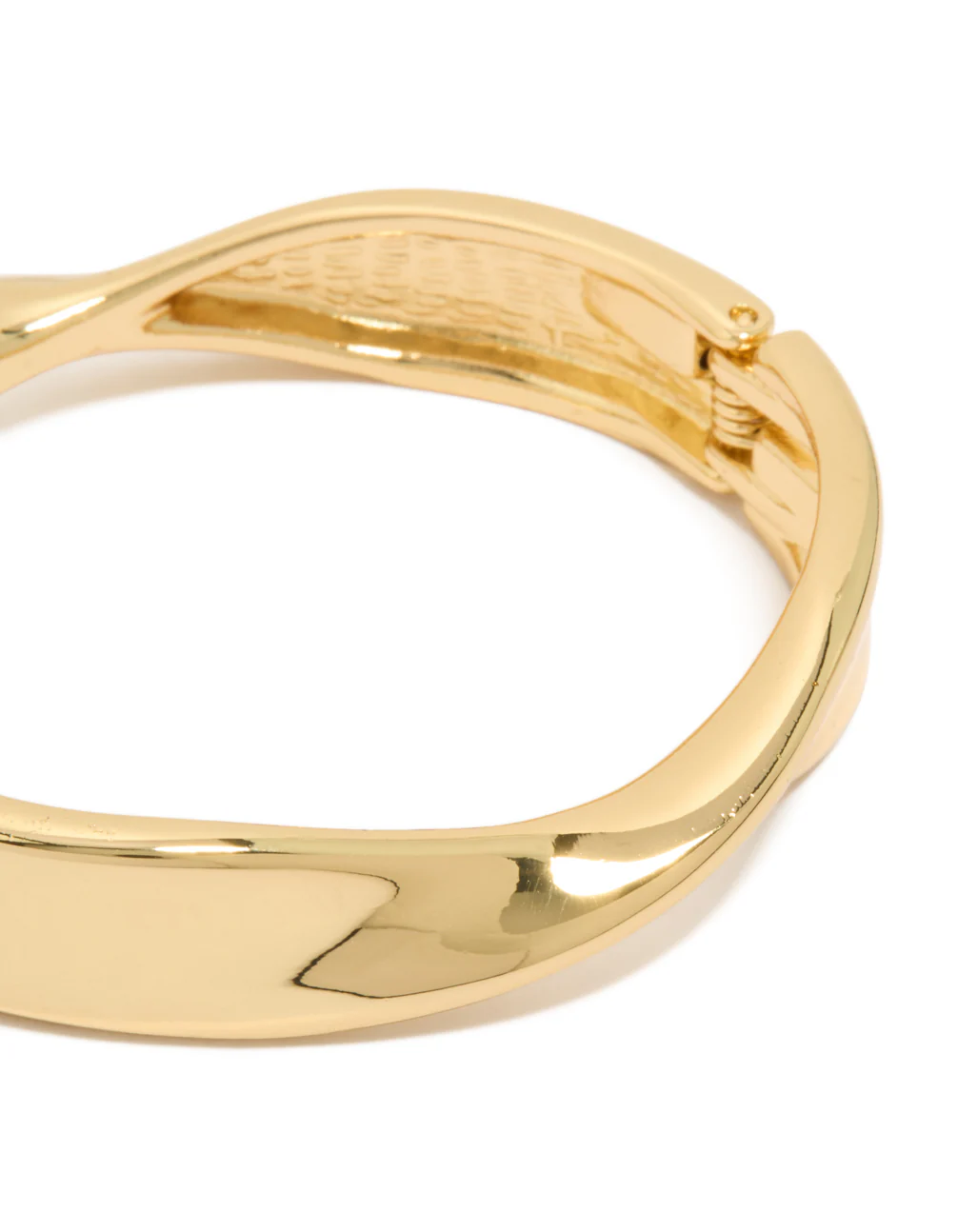 Gold Plated Twisted Thick Bangle - Image 2