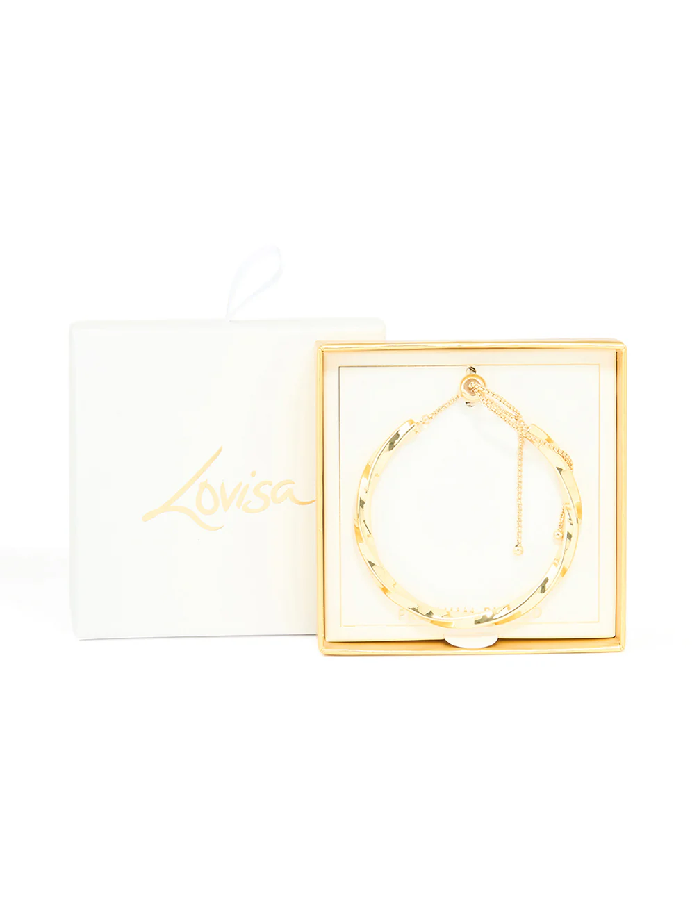 Gold Plated Twisted Toggle Bangle - Image 5