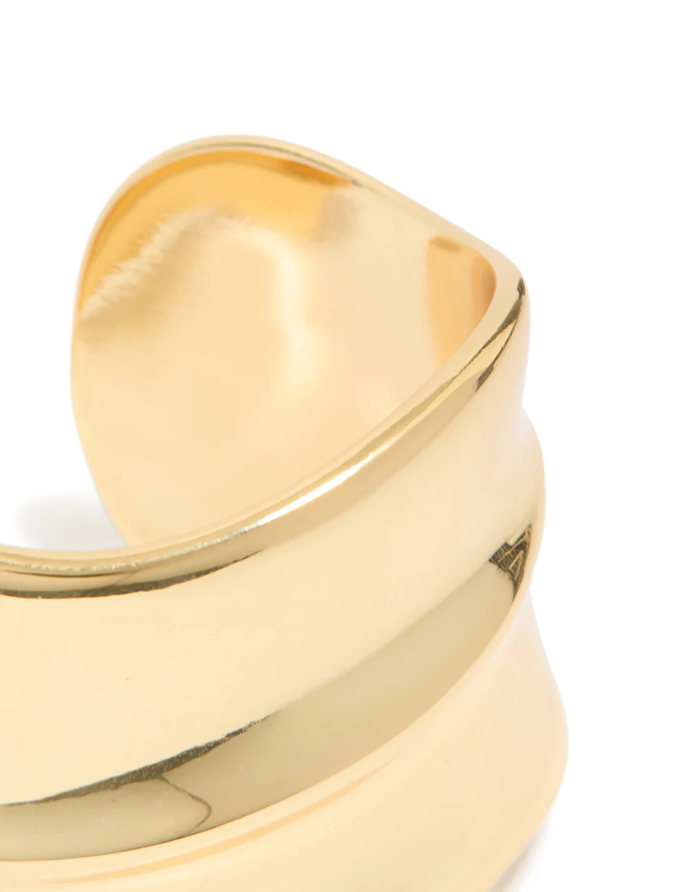 Gold Plated Wide Organic Wrist Cuff - Image 4