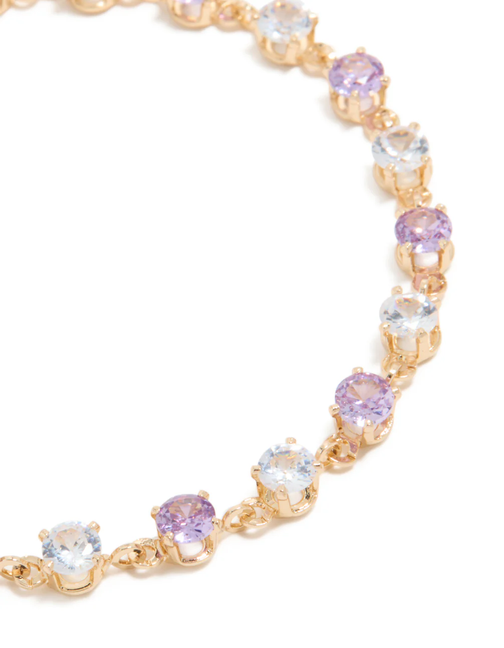 Gold Purple & Grey Cubic Zirconia Bracelet - Image 4