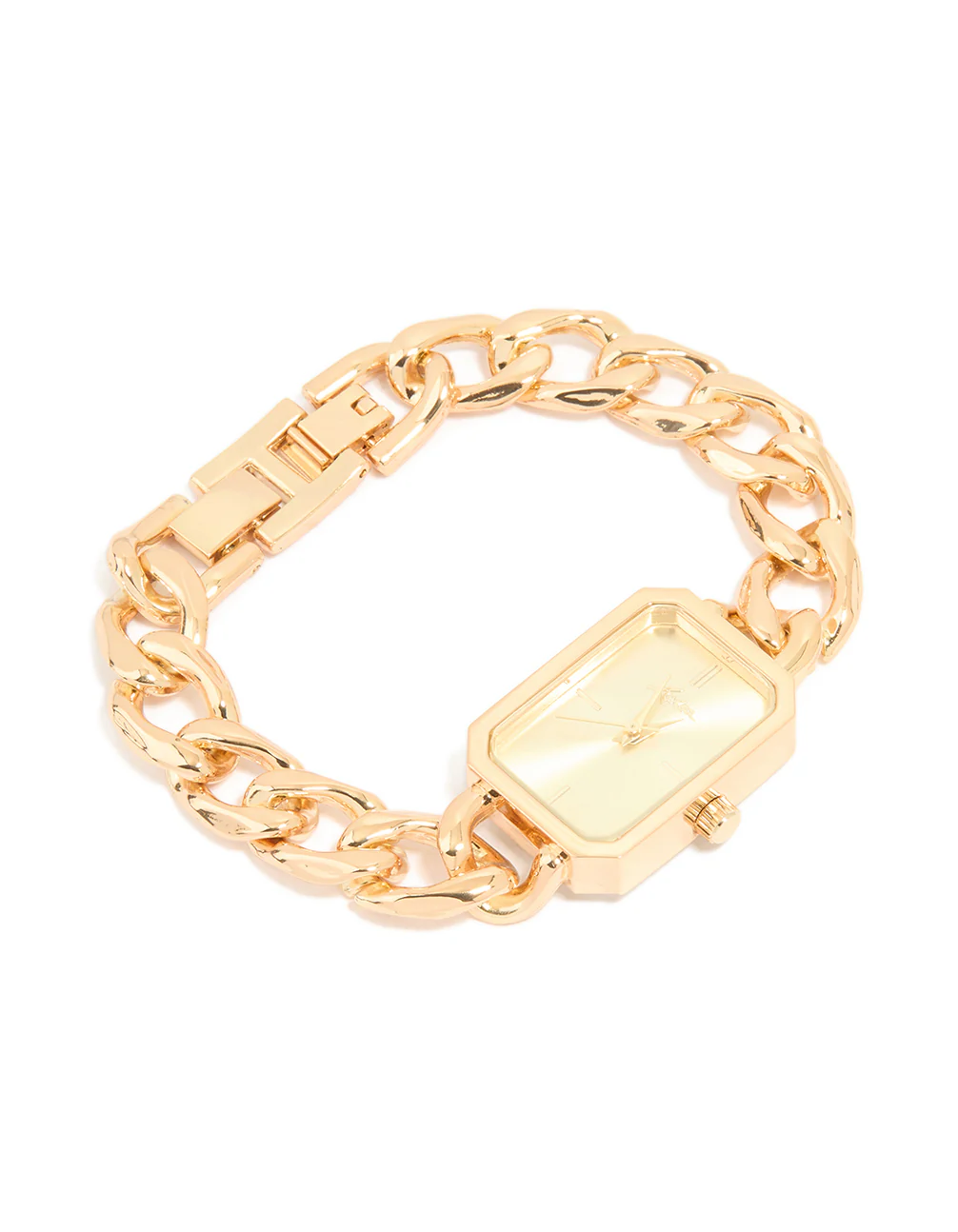 Gold Rectangle Chain Watch - Image 5