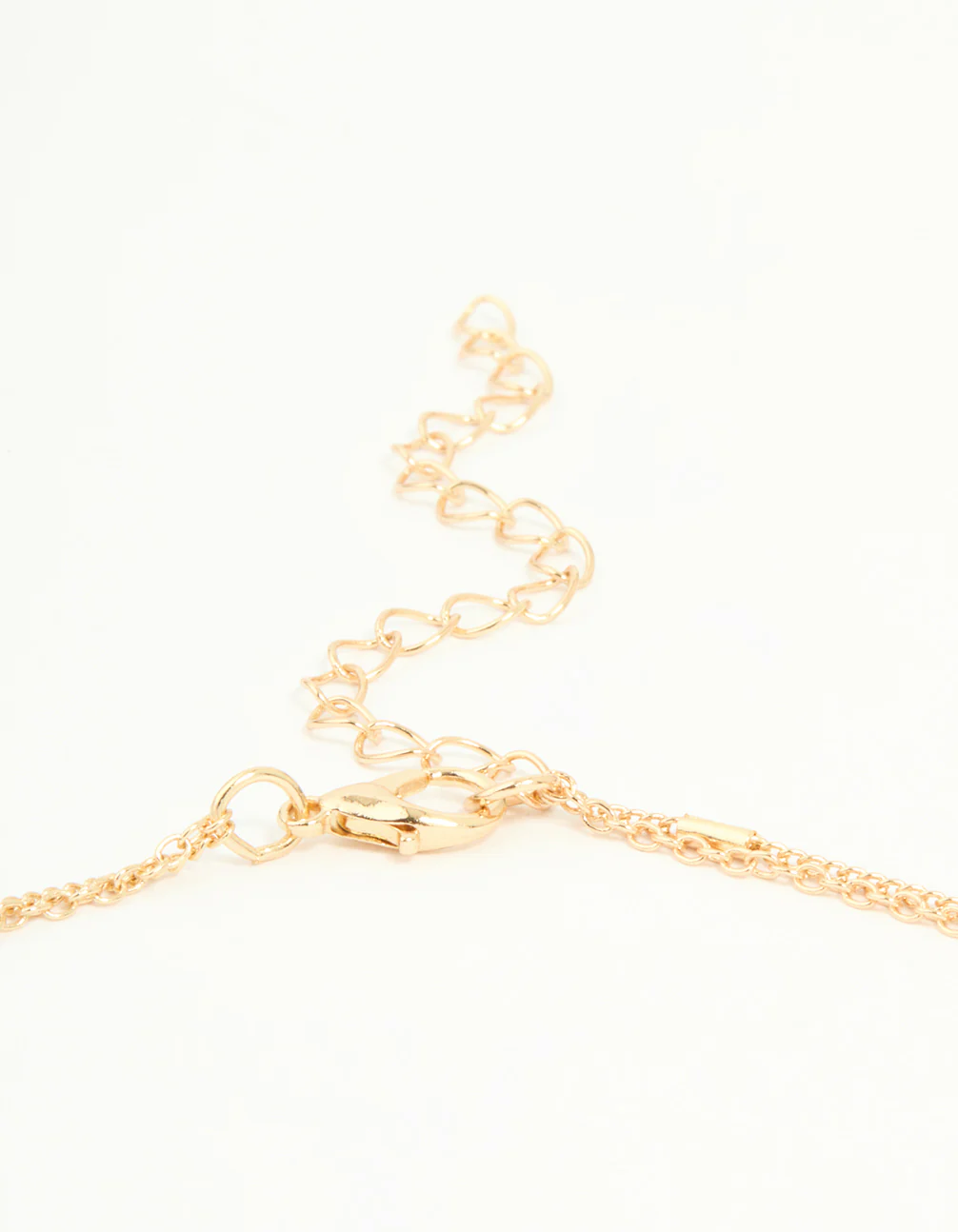 Gold Red & Pink Beaded & Pendant Layered Necklace - Image 3