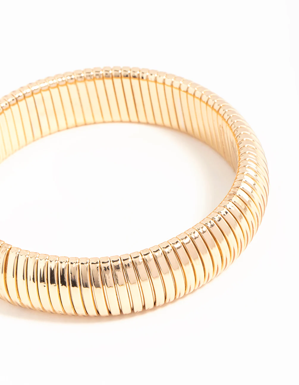 Gold Ridged Cuff Bangle - Image 2
