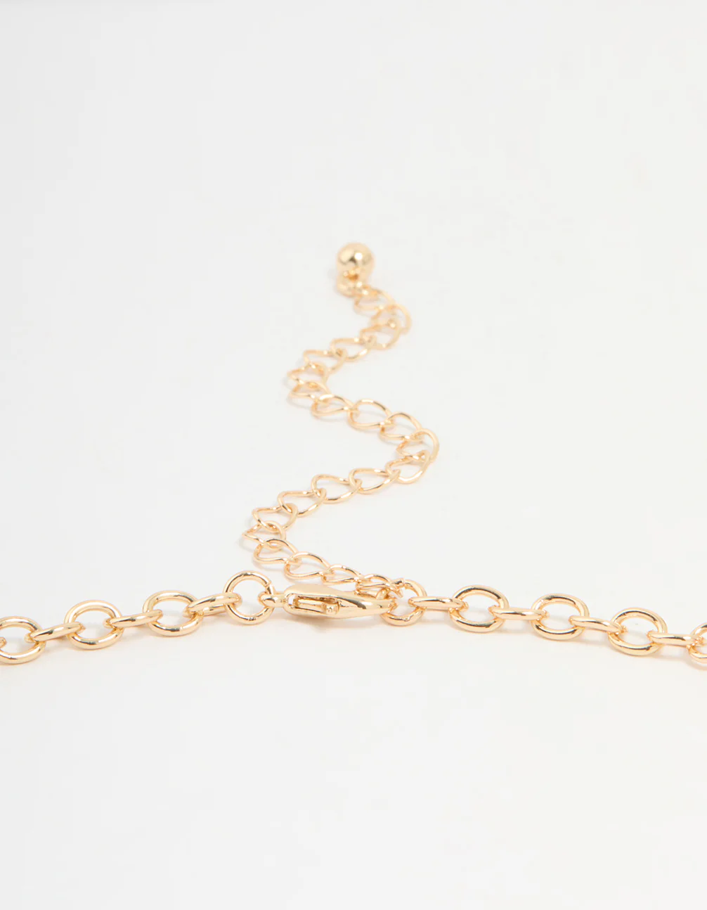 Gold Rose Stone Hexagon Choker Necklace - Image 3