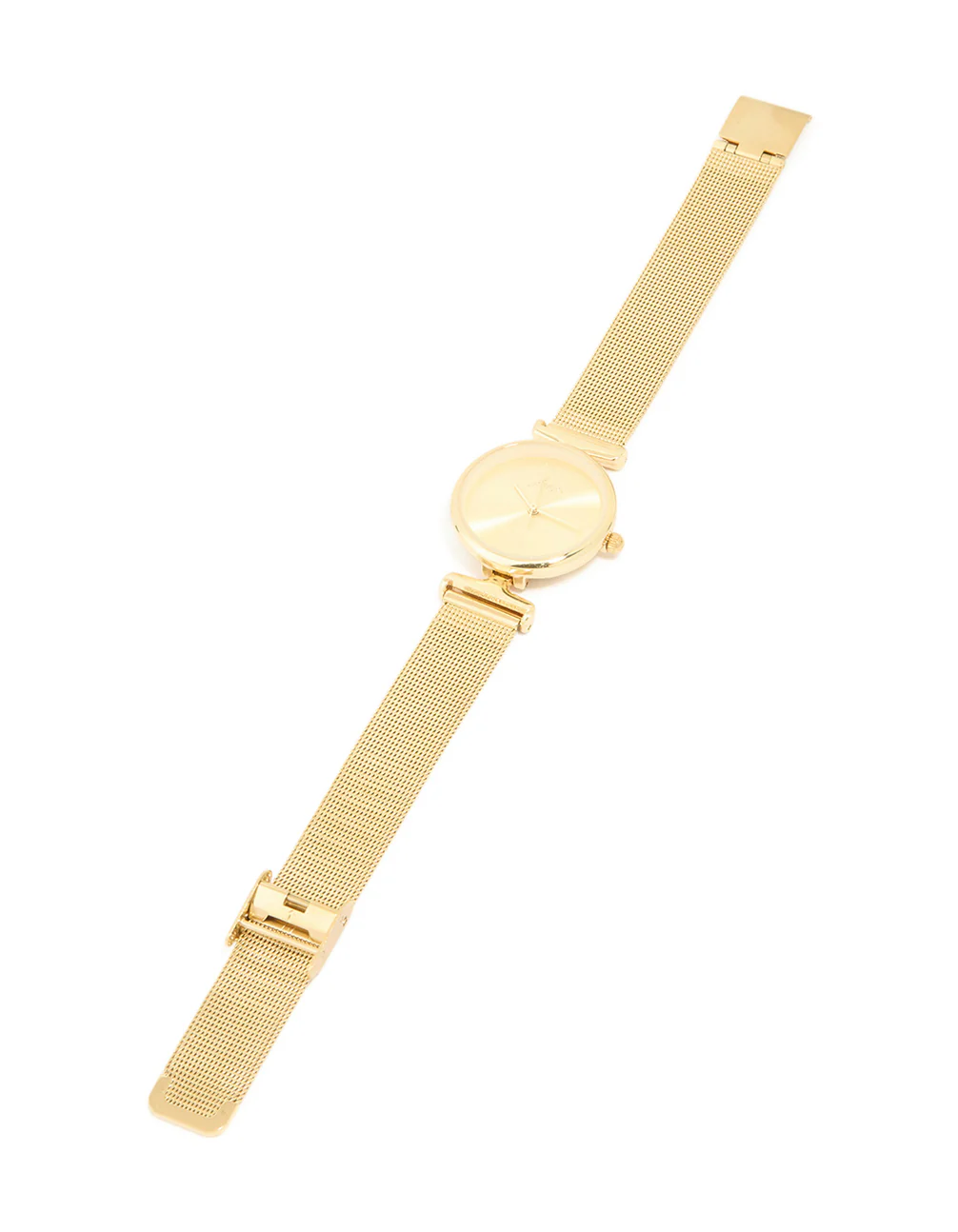 Gold Round Mesh Watch - Image 4