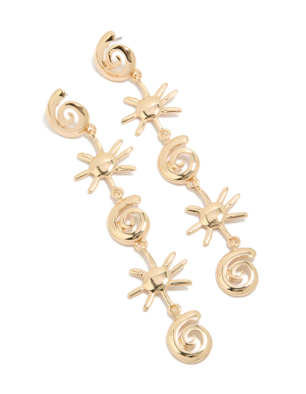 Gold Shell & Sun Drop Earrings