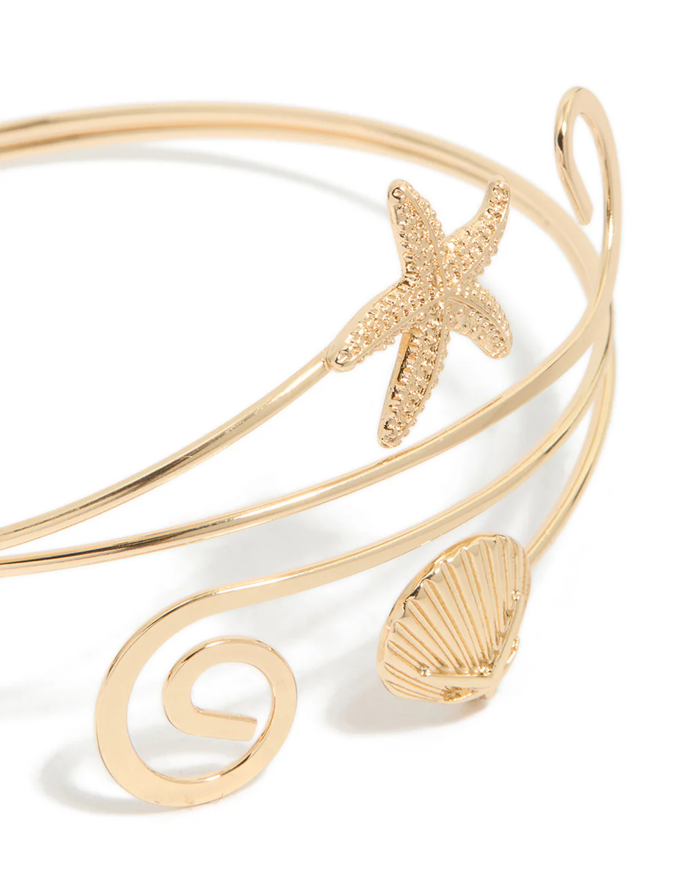 Gold Starfish & Shell Arm Cuff - Image 2