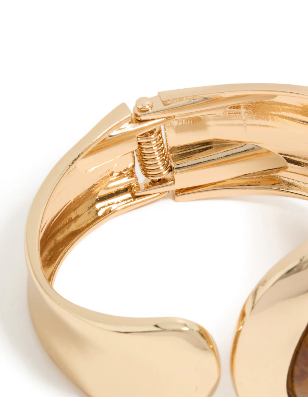 Gold Teardrop Brown Stone Wrist Cuff - Image 5