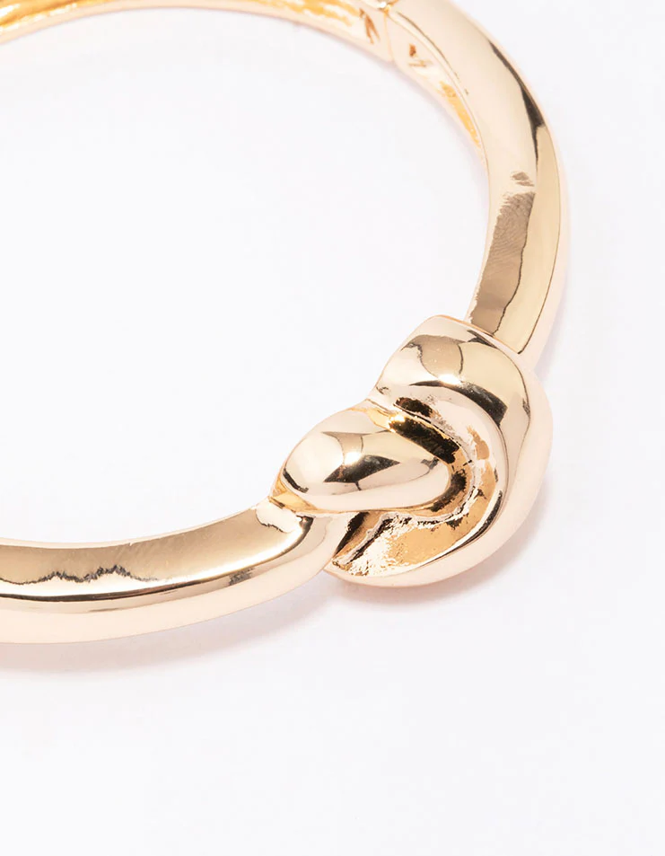Gold Textured Molten Organic Bangle - Image 2