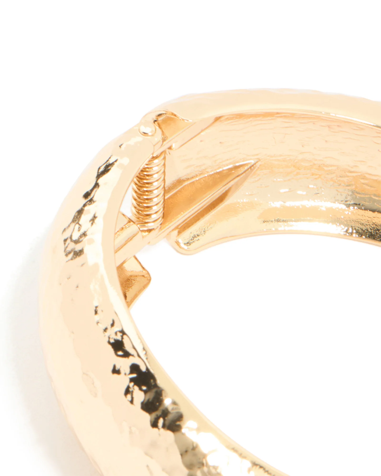 Gold Thick Hammered Wavy Bangle - Image 5