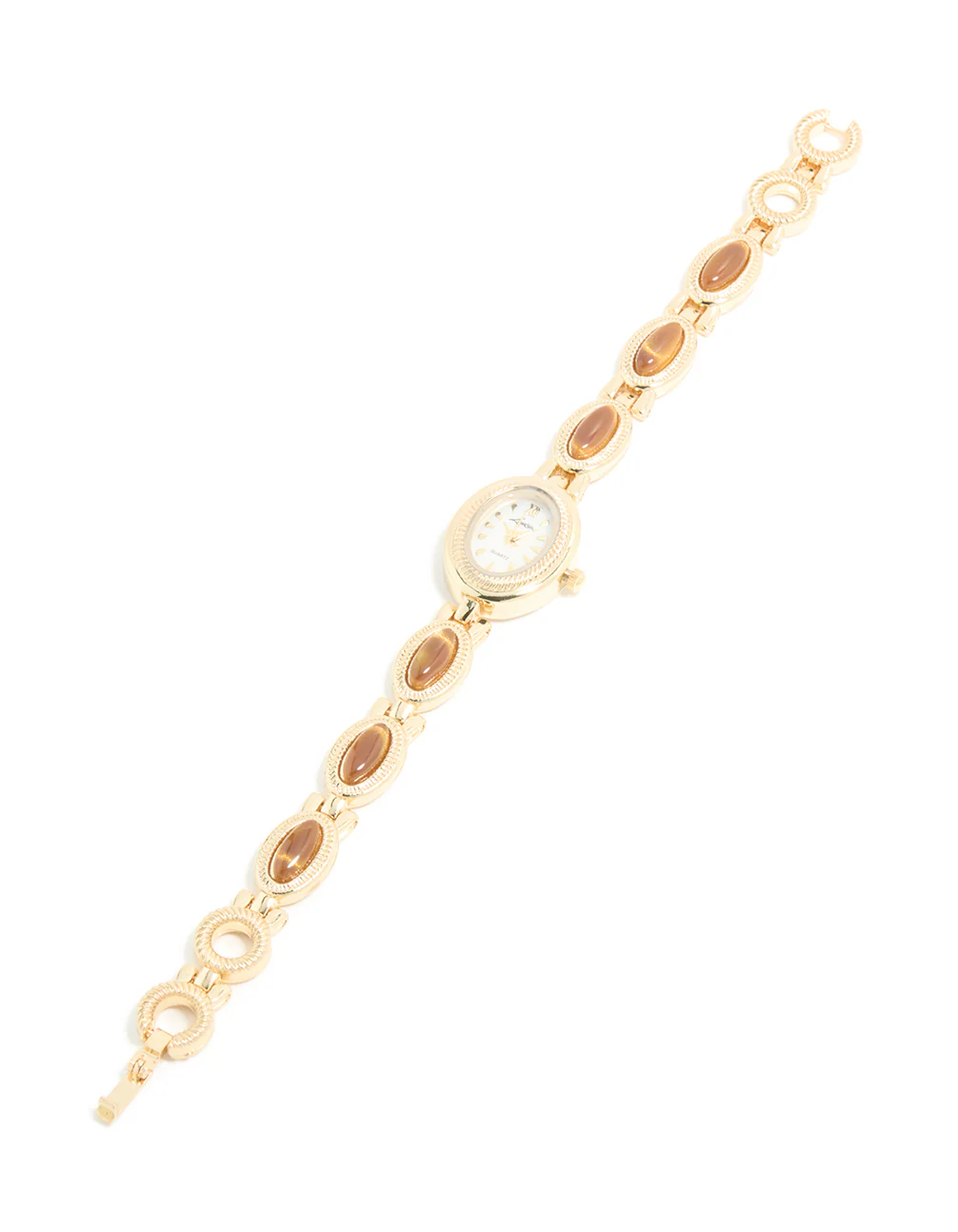 Gold Tigers Eye Semi Precious Stone Band Watch - Image 4